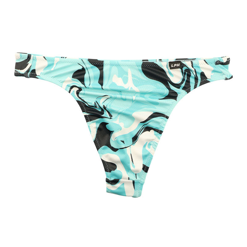 メンズ 迷彩柄 カモフラージュプリント メンズ Tバック ビキニ 光沢 シルキー 伸縮性 快適 726005