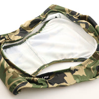 メンズ 迷彩柄 カモフラージュプリント メンズ フルバック ビキニ 光沢 シルキー 伸縮性 快適 726006