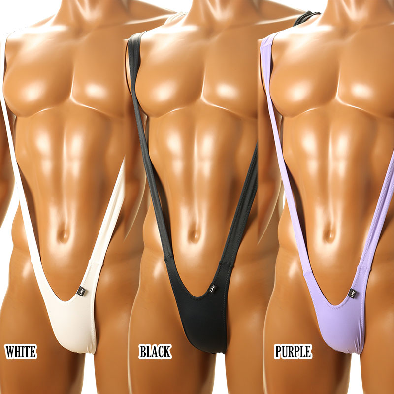 Men's T-back bikini with suspenders, featuring a firm texture and excellent stretch. 72807