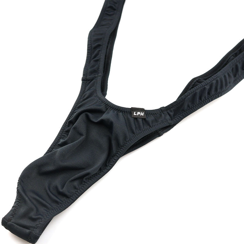 Men's T-back bikini with suspenders, featuring a firm texture and excellent stretch. 72807