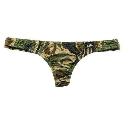 Men's Otherworldly Minimal T-back Bikini in Silky Camouflage Print SLKS Fabric 820035
