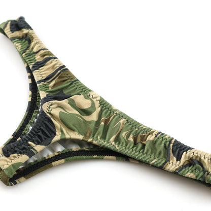 Men's Otherworldly Minimal T-back Bikini in Silky Camouflage Print SLKS Fabric 820035