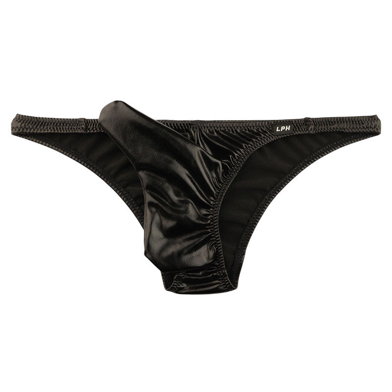 Men's Half-Back Bikini 821042 with Independent Elephant Design in Glossy Metallic Fabric