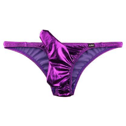 Men's Half-Back Bikini 821042 with Independent Elephant Design in Glossy Metallic Fabric