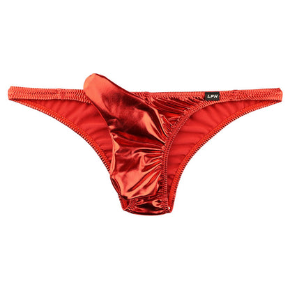 Men's Half-Back Bikini 821042 with Independent Elephant Design in Glossy Metallic Fabric