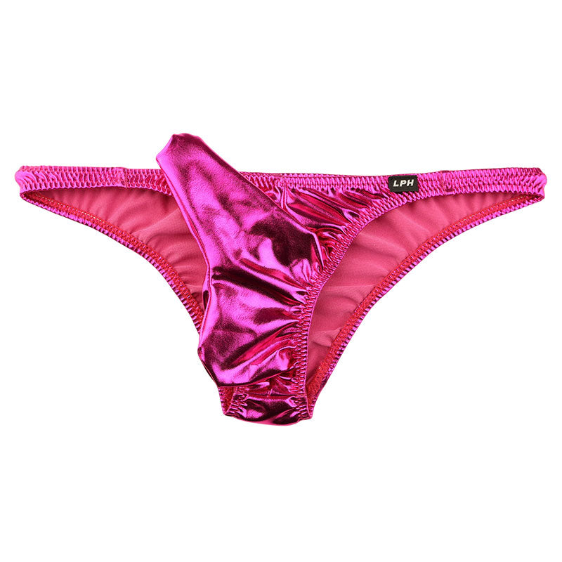 Men's Half-Back Bikini 821042 with Independent Elephant Design in Glossy Metallic Fabric
