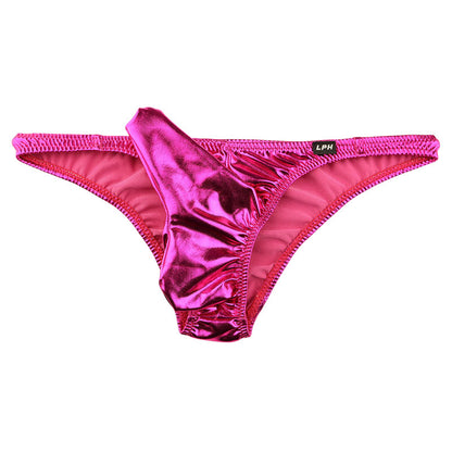 Men's Half-Back Bikini 821042 with Independent Elephant Design in Glossy Metallic Fabric