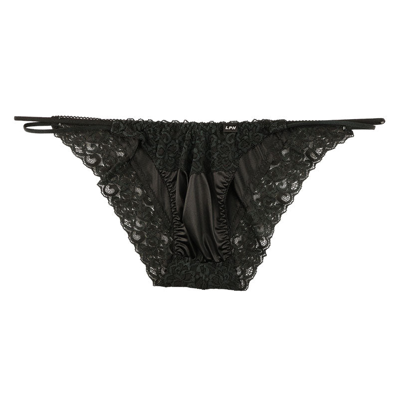 メンズ 光沢フェリカ生地使用 メンズフルバックショーツ 透け感レースでセクシー＆エレガント 快適フィットで日常下着にも 826004