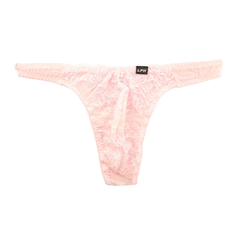 Men's Sheer Stretch Lace T-Back Panties with a 3D Pouch for a Comfortable, Sexy Fit (826005)
