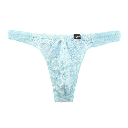 Men's Sheer Stretch Lace T-Back Panties with a 3D Pouch for a Comfortable, Sexy Fit (826005)
