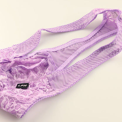 Men's Sheer Stretch Lace T-Back Panties with a 3D Pouch for a Comfortable, Sexy Fit (826005)