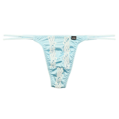 Men's T-Back Made with Felica Fabric, Featuring a Lustrous Sheen and Luxurious Feel 826018