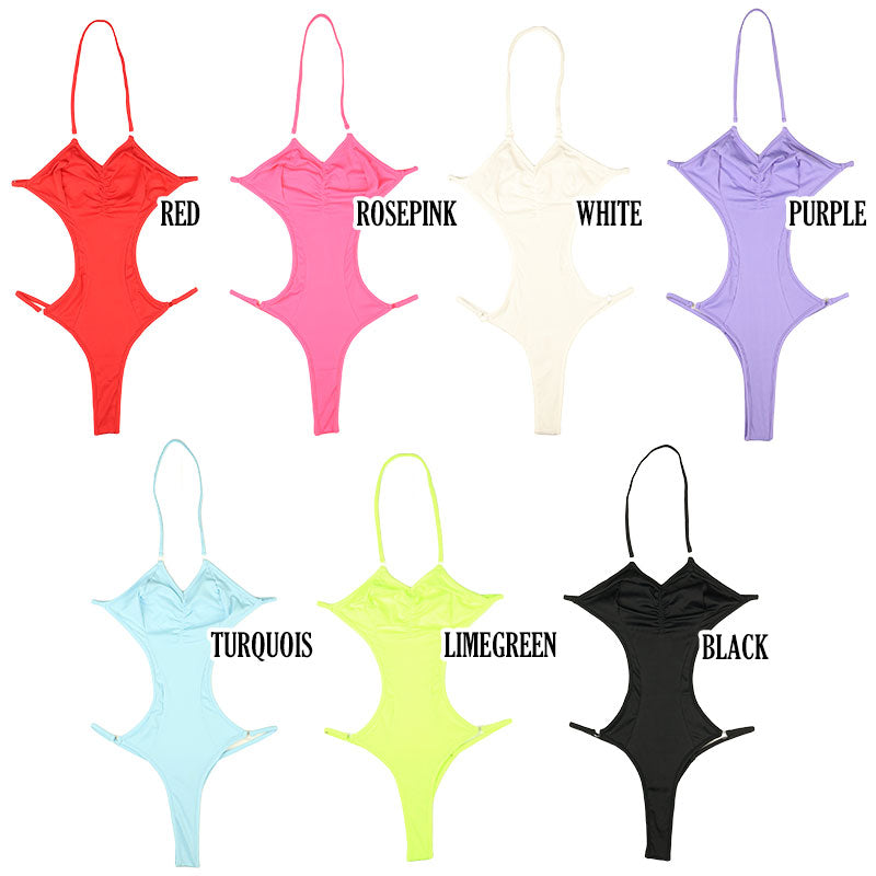 【OUTLET】ラ・ポーム E6000生地 シーム入り立体カップ テディ レオタード Ｔバックスタイル 93974