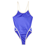 La-Pomme Super WET Fabric Competition Swimsuit Shiny Leotard Half Back Bikini 95612