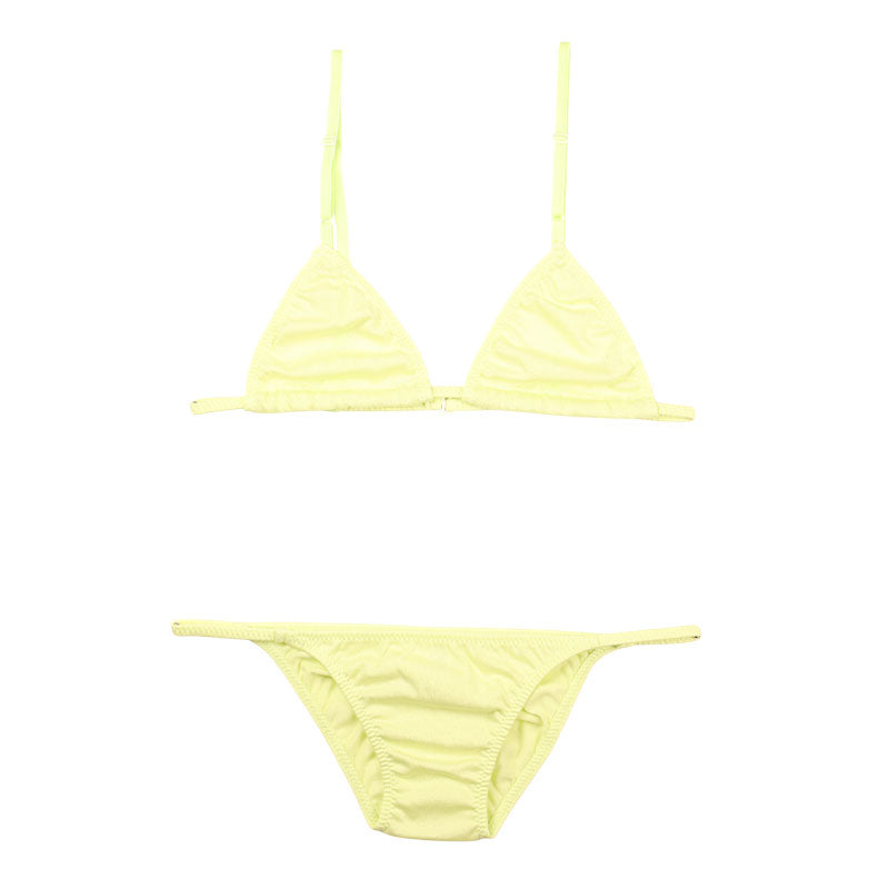 ラ・ポーム ブラ＆ショーツセット 通気性コットン 柔らか肌触り ハイパーローライズ BS002