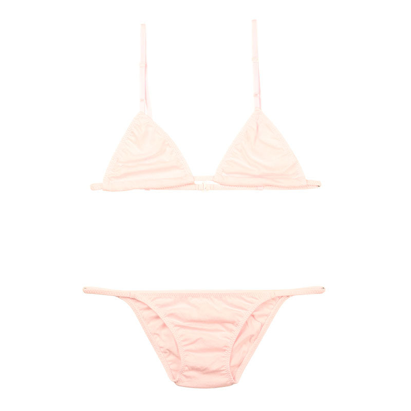 ラ・ポーム ブラ＆ショーツセット 通気性コットン 柔らか肌触り ハイパーローライズ BS002