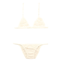 ラ・ポーム ブラ＆ショーツセット 通気性コットン 柔らか肌触り ハイパーローライズ BS002