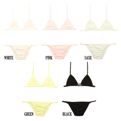 La Paum Bra &amp; Panty Set, Breathable Cotton, Soft to the Touch, Hyper Low Rise, BS002