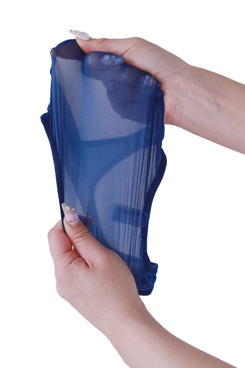 La-Pomme Glossy Thin Transparency GUS Fabric Shirring Biting Half Back Hip Line 119141