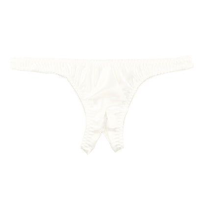 Kanon Works Glossy Satin Thong with Crotch Split, Sexy T-Back KWS012
