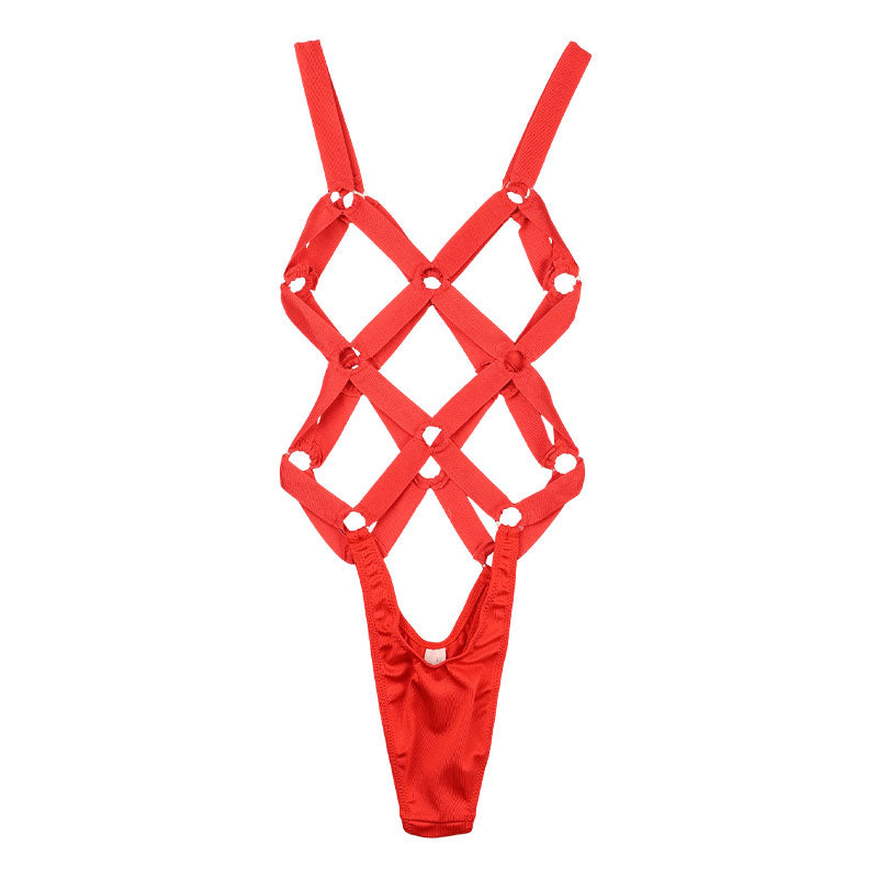 ラ・ポーム ライクラ生地 ソフトパワーゴム 亀甲デザインプレイスーツ LPS002