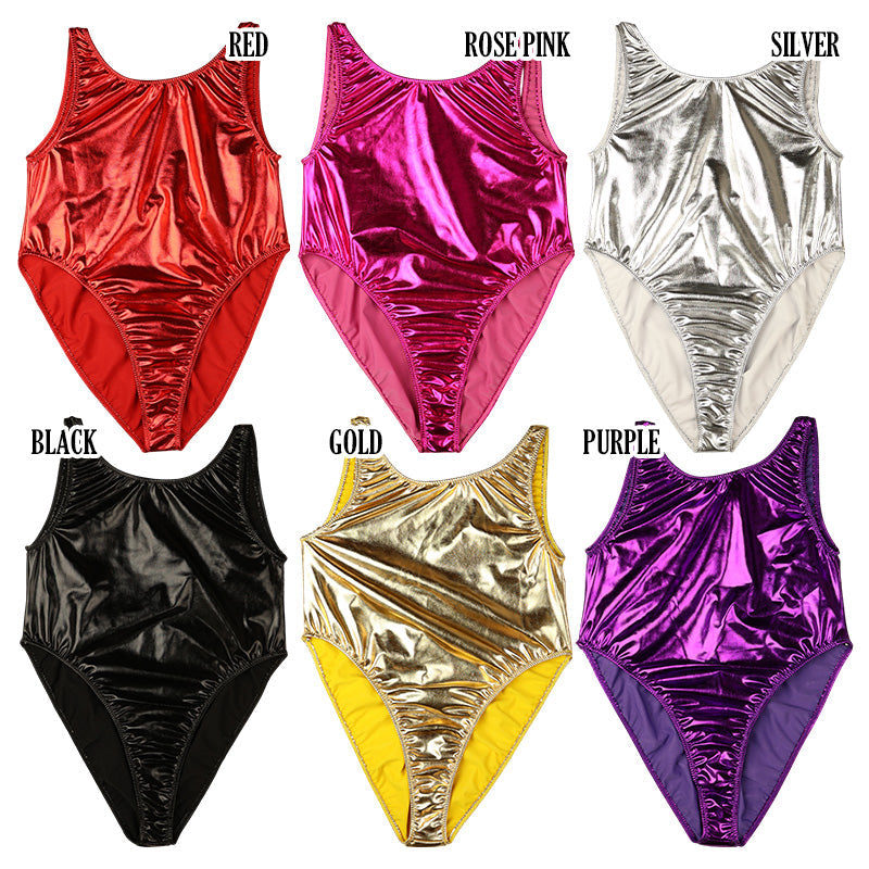 Cherry Love Metallic Fabric Costume Leotard Cherry Love Brand LS160