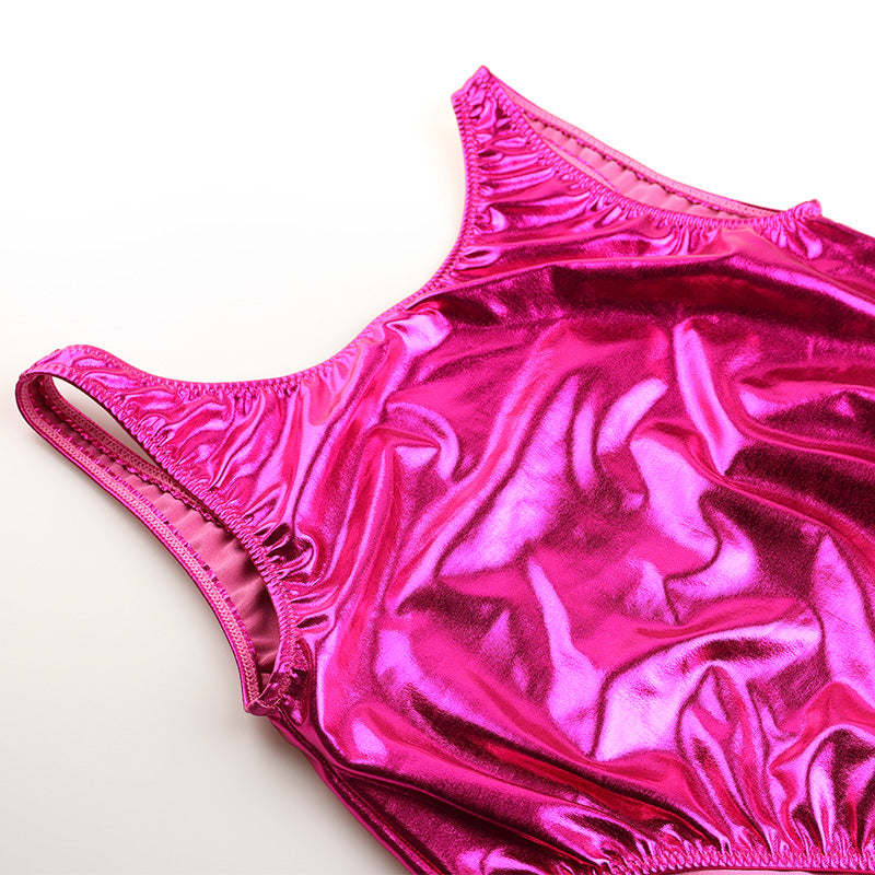 Cherry Love Metallic Fabric Costume Leotard Cherry Love Brand LS160