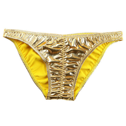 Cherry Love Metallic Fabric Shirring Elastic Full Back Shorts LS163