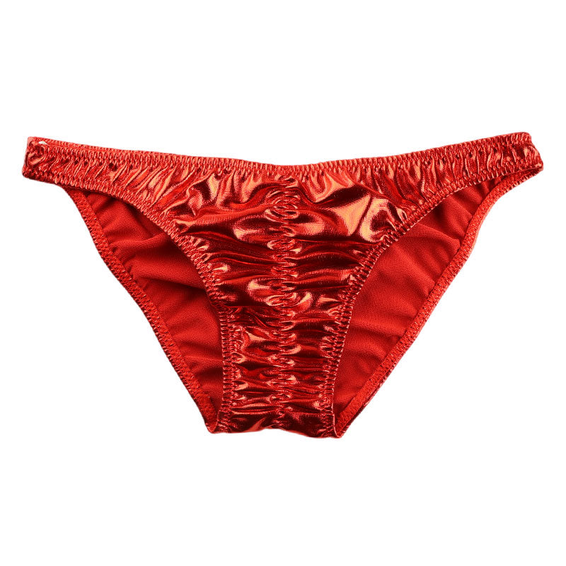 Cherry Love Metallic Fabric Shirring Elastic Full Back Shorts LS163