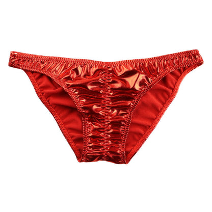 Cherry Love Metallic Fabric Shirring Elastic Full Back Shorts LS163