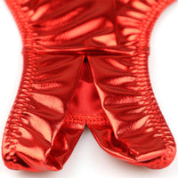 チェリーラブ 艶やか輝き メタリックTバックショーツ 股ワレ大胆デザイン LS168