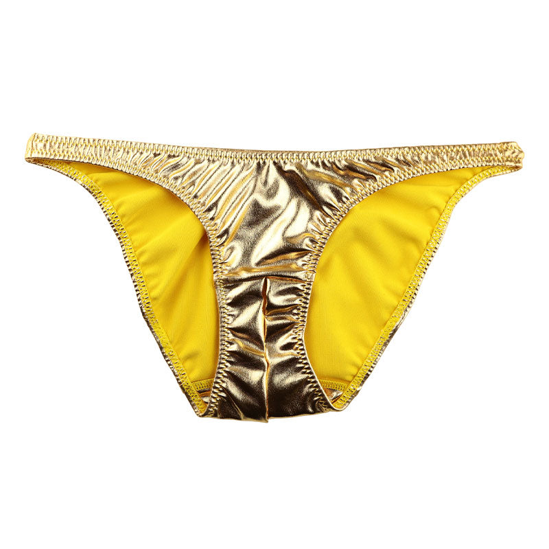 セクシータン　SEXY U カラーリングゴールド＆レッドセット　スポーツモデル チェリーラブ 艶やか輝き メタリックフルバックショーツ 股ワレ大胆