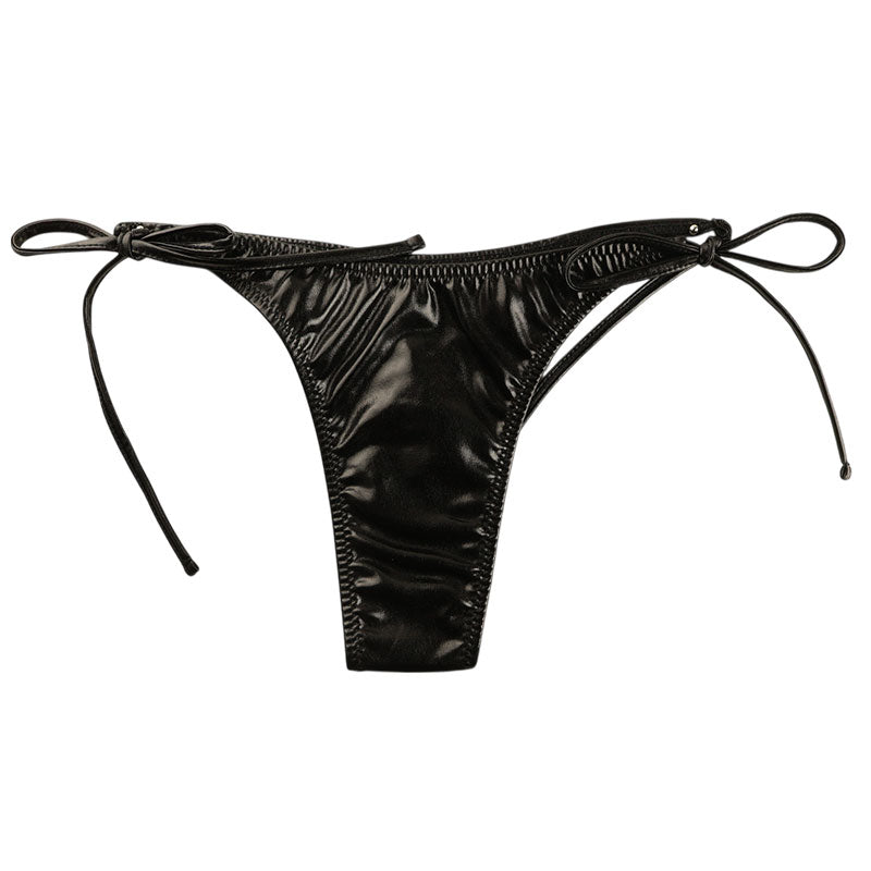 Cherry Love Metallic Fabric Side Ties Side Ribbon T-back Shorts LS170