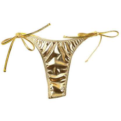 Cherry Love Metallic Fabric Side Ties Side Ribbon T-back Shorts LS170