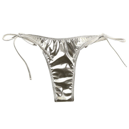 Cherry Love Metallic Fabric Side Ties Side Ribbon T-back Shorts LS170
