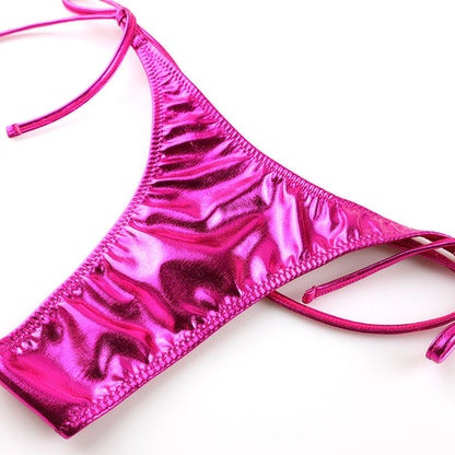 Cherry Love Metallic Fabric Side Ties Side Ribbon T-back Shorts LS170
