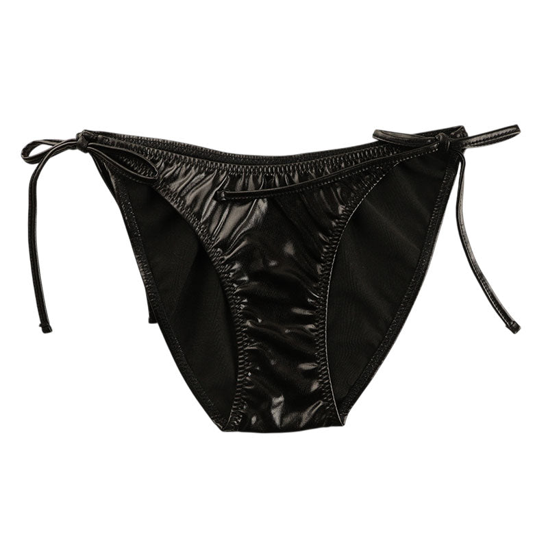 Cherry Love Metallic Fabric Side Ties Side Ribbon Full Back Shorts LS171