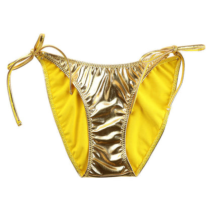 Cherry Love Metallic Fabric Side Ties Side Ribbon Full Back Shorts LS171