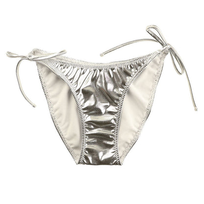 Cherry Love Metallic Fabric Side Ties Side Ribbon Full Back Shorts LS171