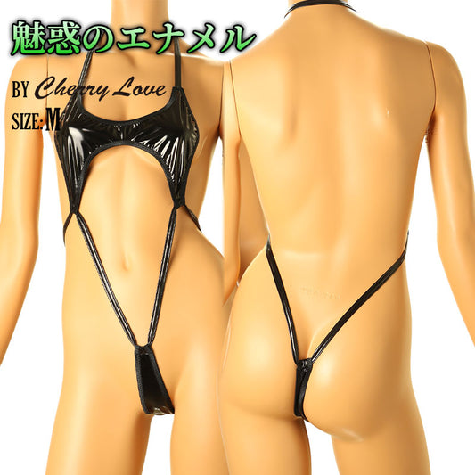 Cherry Love [Glossy Enamel] Ultra-Slim Micro Bikini Sexy Playsuit LS185