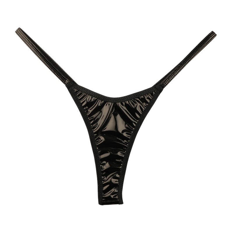 チェリーラブ 光沢エナメル生地 レディースハイレグTバックショーツ 脇細デザインでセクシー＆高級感 美しいラインと快適フィット LS194