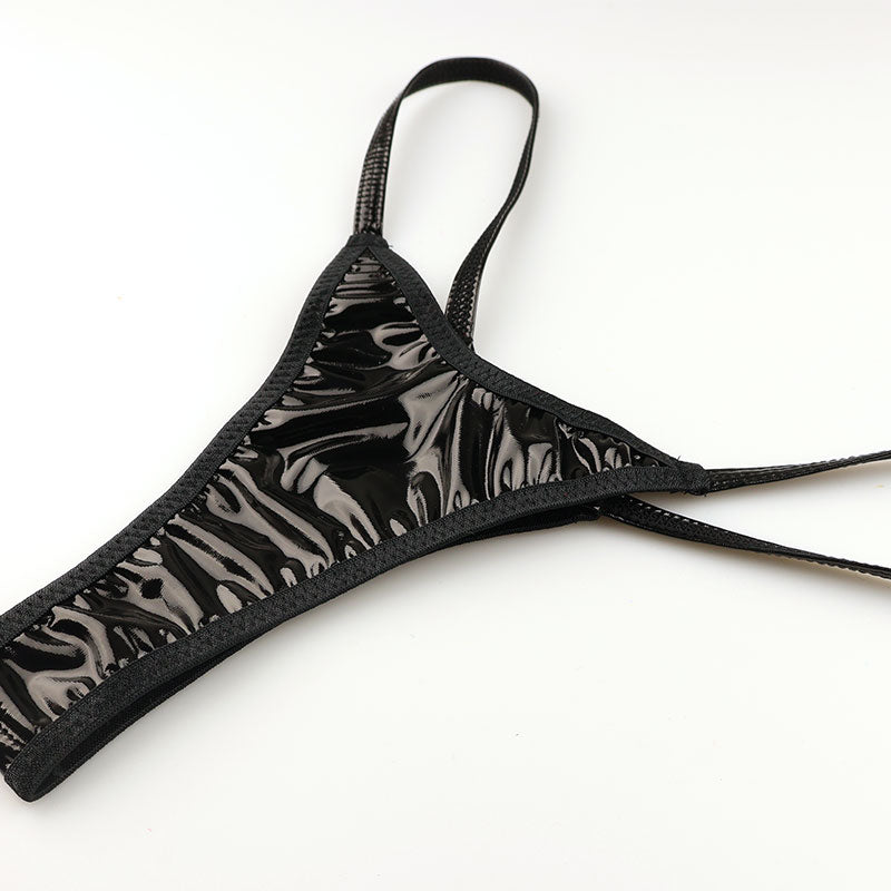 チェリーラブ 光沢エナメル生地 レディースハイレグTバックショーツ 脇細デザインでセクシー＆高級感 美しいラインと快適フィット LS194