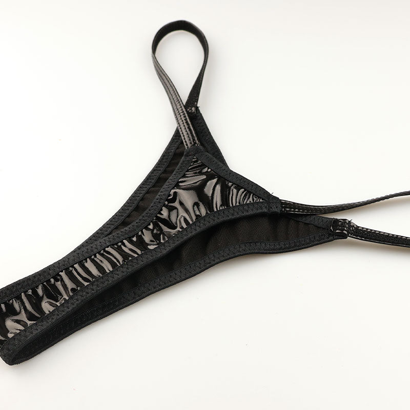 チェリーラブ 光沢エナメル生地 レディースハイレグTバックショーツ 脇細デザインでセクシー＆高級感 美しいラインと快適フィット LS194