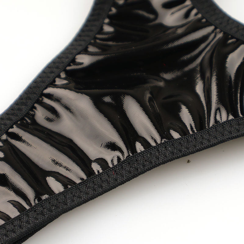 チェリーラブ 光沢エナメル生地 レディースハイレグTバックショーツ 脇細デザインでセクシー＆高級感 美しいラインと快適フィット LS194