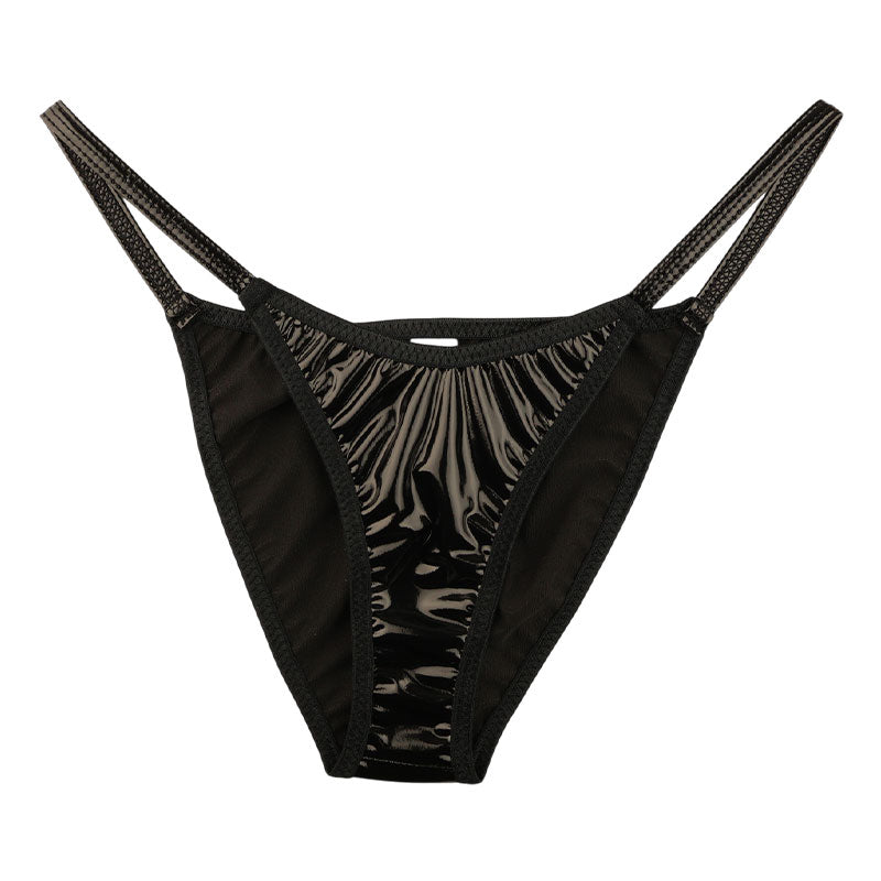 チェリーラブ 光沢エナメル生地 レディースハイレグハーフバックショーツ 脇細デザインでセクシー＆高級感 美しいラインと快適フィット LS195