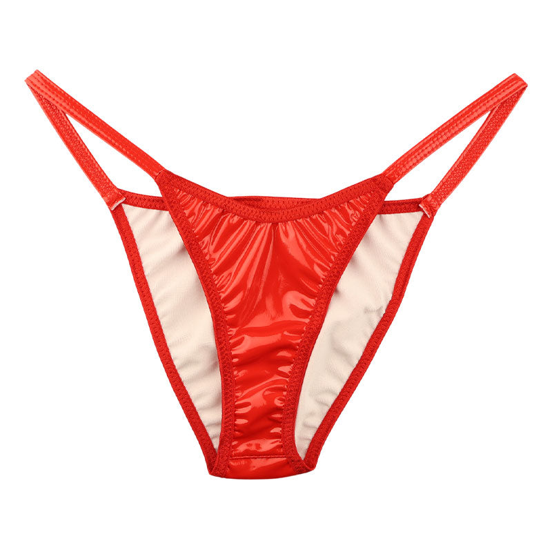 チェリーラブ 光沢エナメル生地 レディースハイレグハーフバックショーツ 脇細デザインでセクシー＆高級感 美しいラインと快適フィット LS195