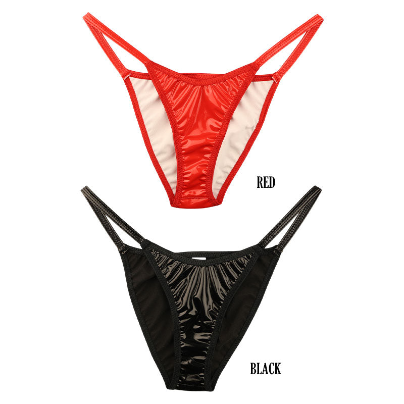 チェリーラブ 光沢エナメル生地 レディースハイレグハーフバックショーツ 脇細デザインでセクシー＆高級感 美しいラインと快適フィット LS195