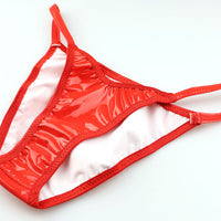 チェリーラブ 光沢エナメル生地 レディースハイレグハーフバックショーツ 脇細デザインでセクシー＆高級感 美しいラインと快適フィット LS195