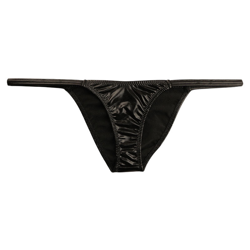 Cherry Love [Glossy] Metallic Fabric Side Strap Half Back Shorts LS199