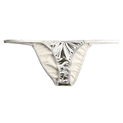 Cherry Love [Glossy] Metallic Fabric Side Strap Half Back Shorts LS199
